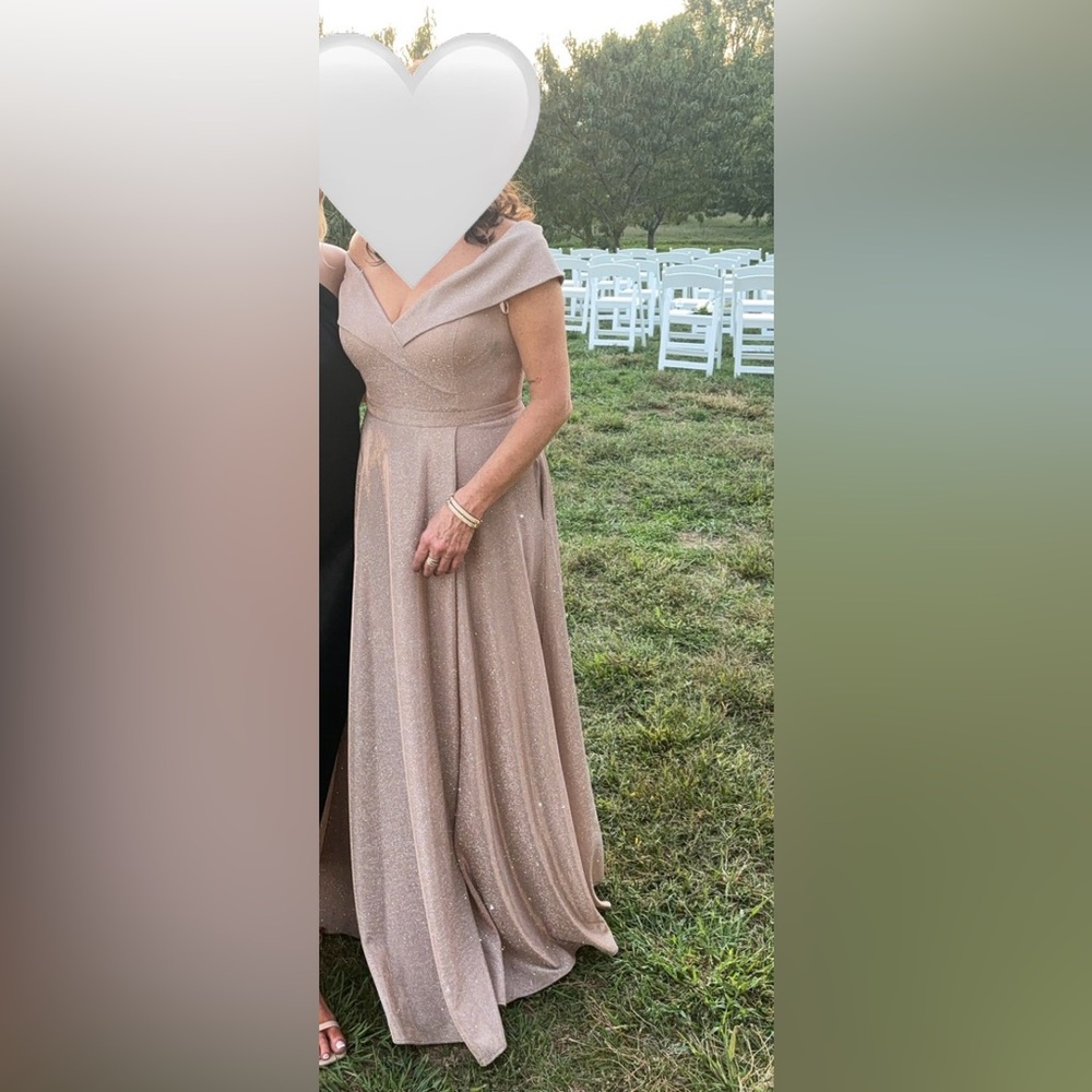 Xscape Rose Gold Shimmer Dress